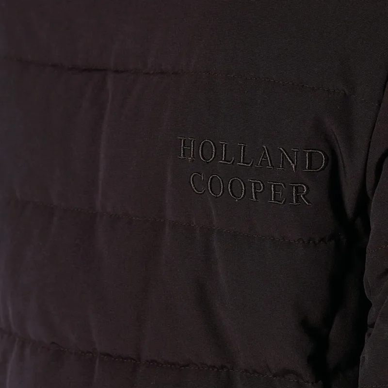 Holland Cooper Finsworth Ladies Longline Quilted Jacket - Chocolate-6