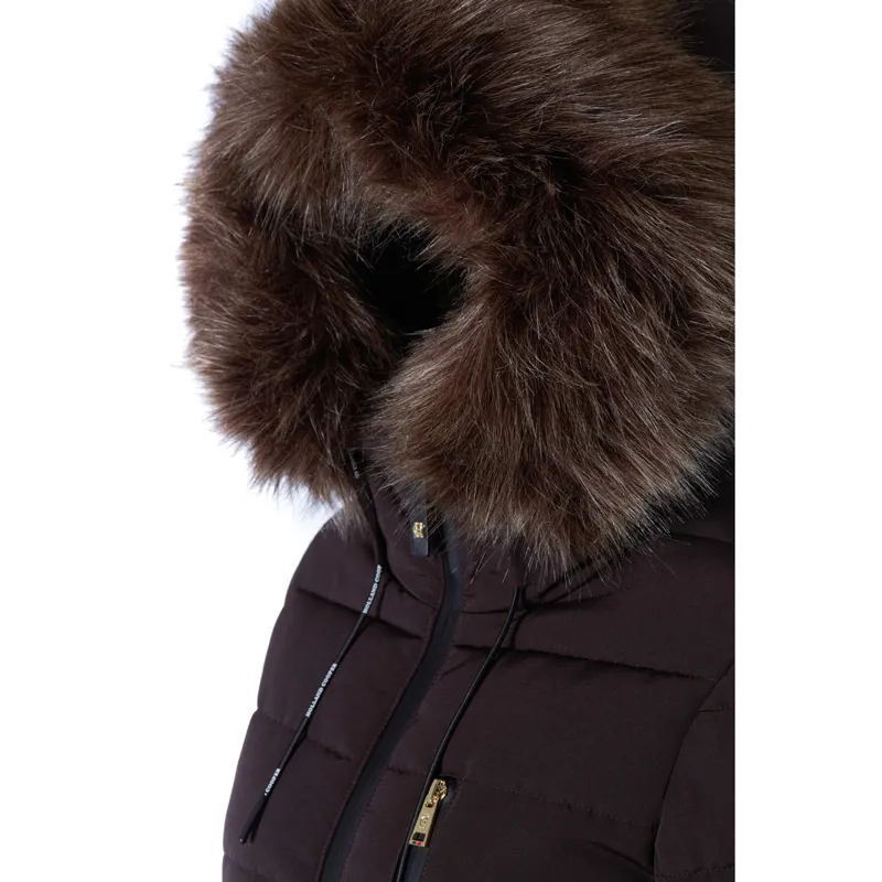 Holland Cooper Finsworth Ladies Longline Quilted Jacket - Chocolate-7