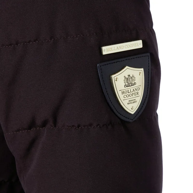 Holland Cooper Finsworth Ladies Long Quilted Jacket - Chocolate-6