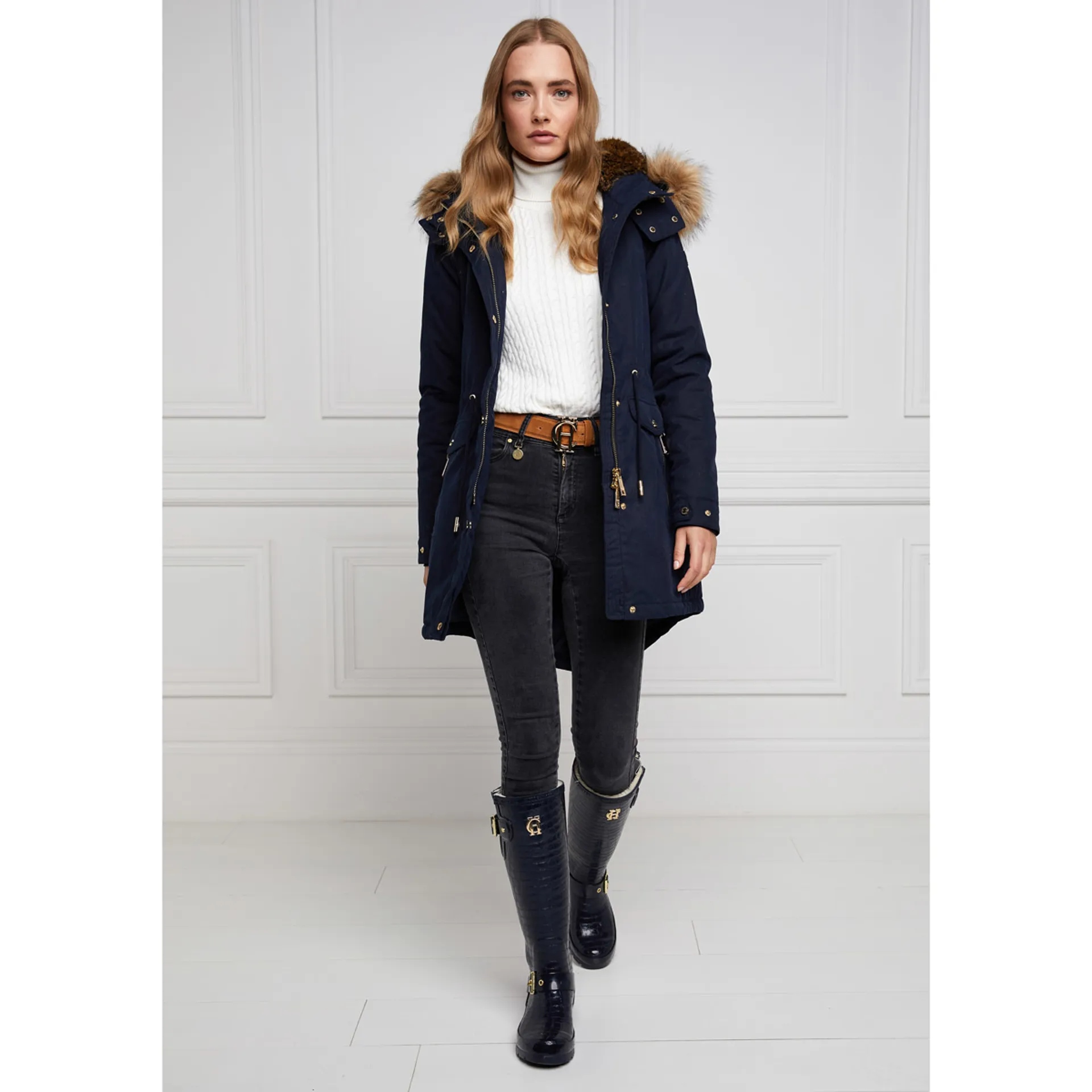 Fur Holland Cooper Mountaineer Parka Red Holland Cooper Regency - Main Image