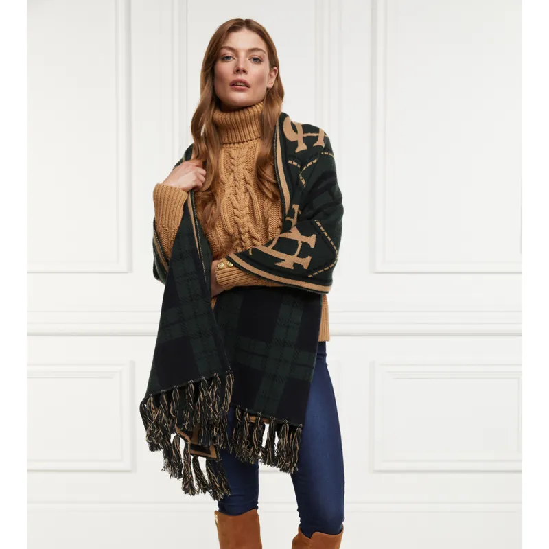 Holland Cooper Reversible Monogram Scarf - Blackwatch Tartan-1