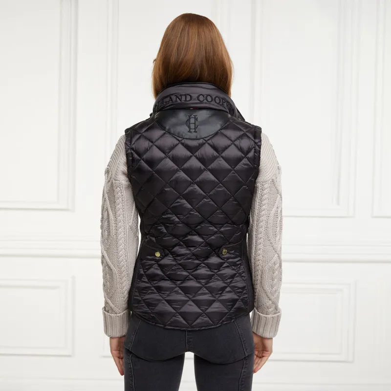 Holland Cooper Diamond Quilt Classic Ladies Gilet - Black-1
