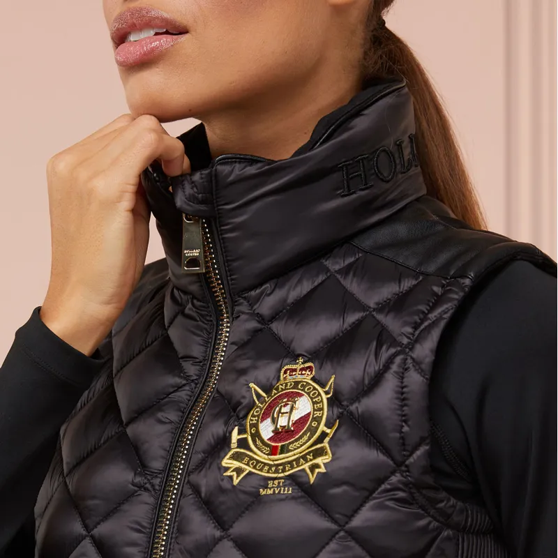Holland Cooper Diamond Quilt Classic Ladies Gilet - Black-3