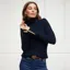 Holland Cooper Seattle Roll Neck Ladies Cable Knit Jumper - Ink Navy