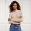 Holland Cooper Seattle Roll Neck Ladies Cable Knit Jumper - Oatmeal