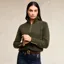 Holland Cooper Tori Half Zip Knit Ladies Jumper - Forest Green