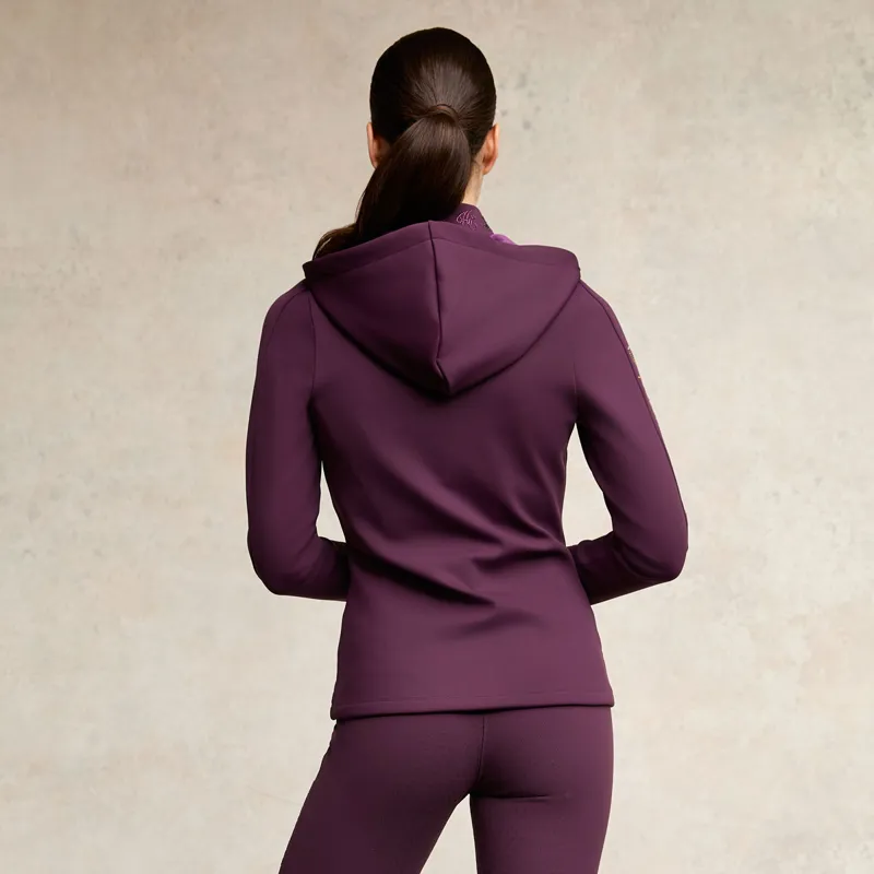 Holland Cooper Crystal Zip Womens Hoodie - Aubergine-3