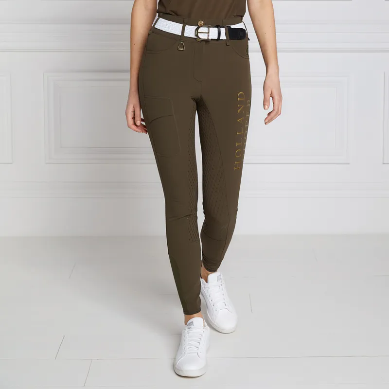 Holland Cooper Ascot Full Grip Ladies Breeches - Khaki-1