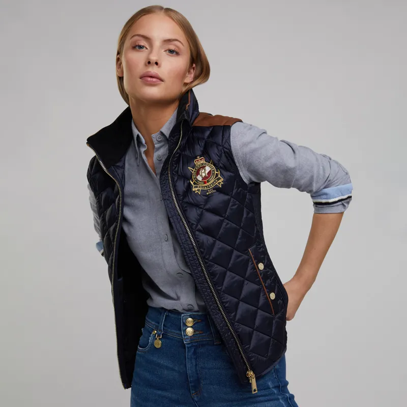 Holland Cooper Diamond Quilt Classic Ladies Gilet - Ink Navy