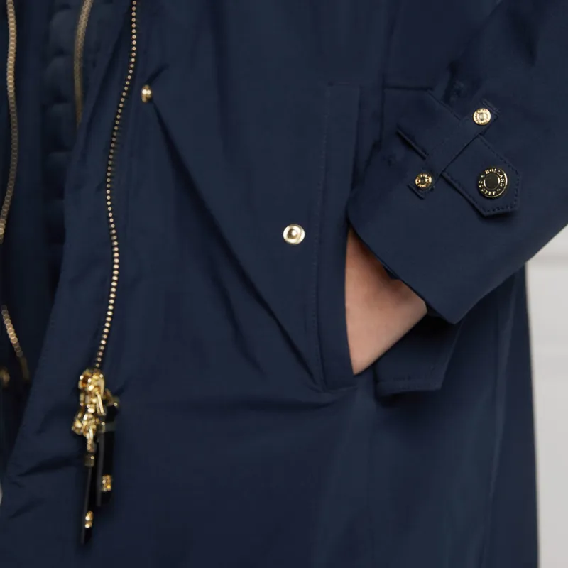 Holland Cooper Longline Waterproof Ladies Training Jacket - Ink Navy-3