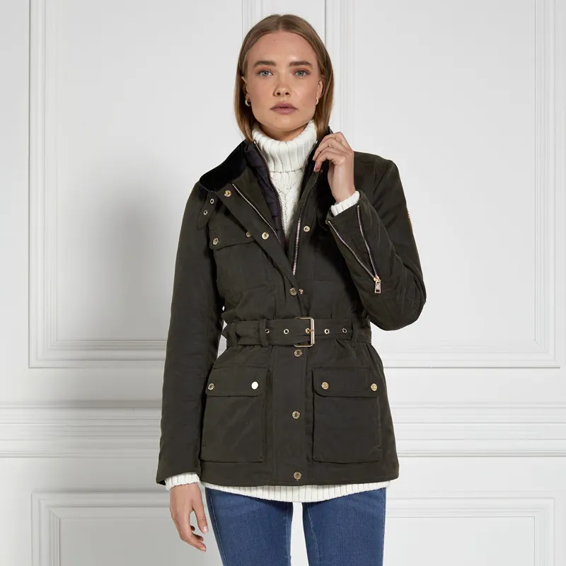 Holland Cooper Wax Field Ladies Jacket - Dark Olive