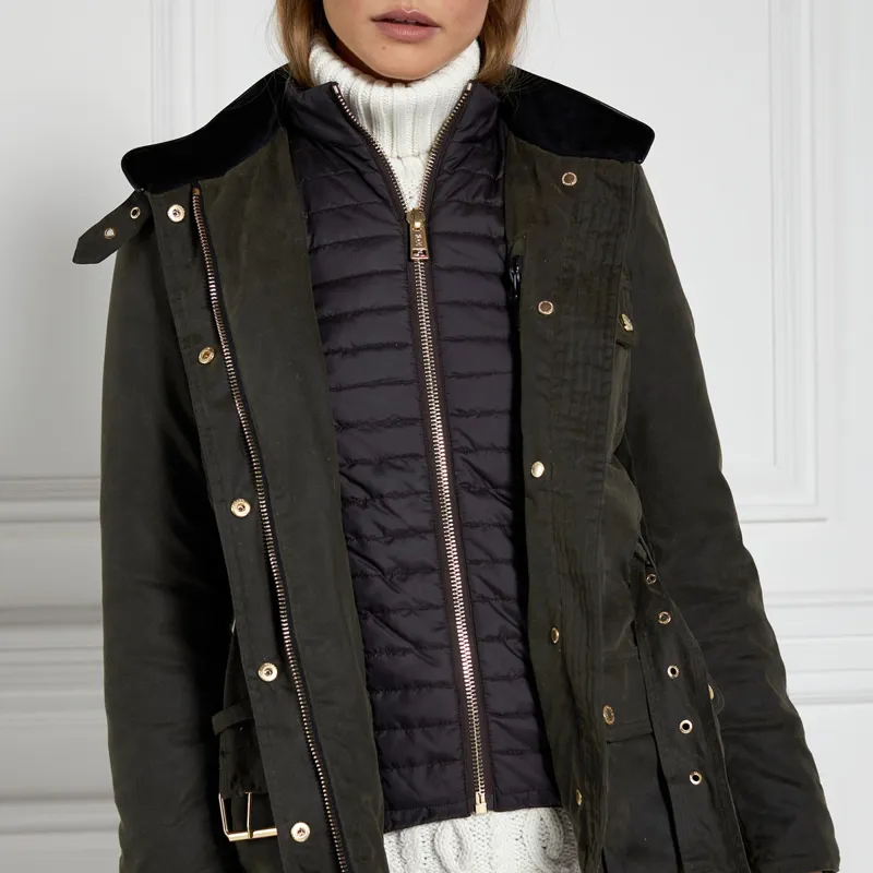 Holland Cooper Wax Field Ladies Jacket - Dark Olive-3