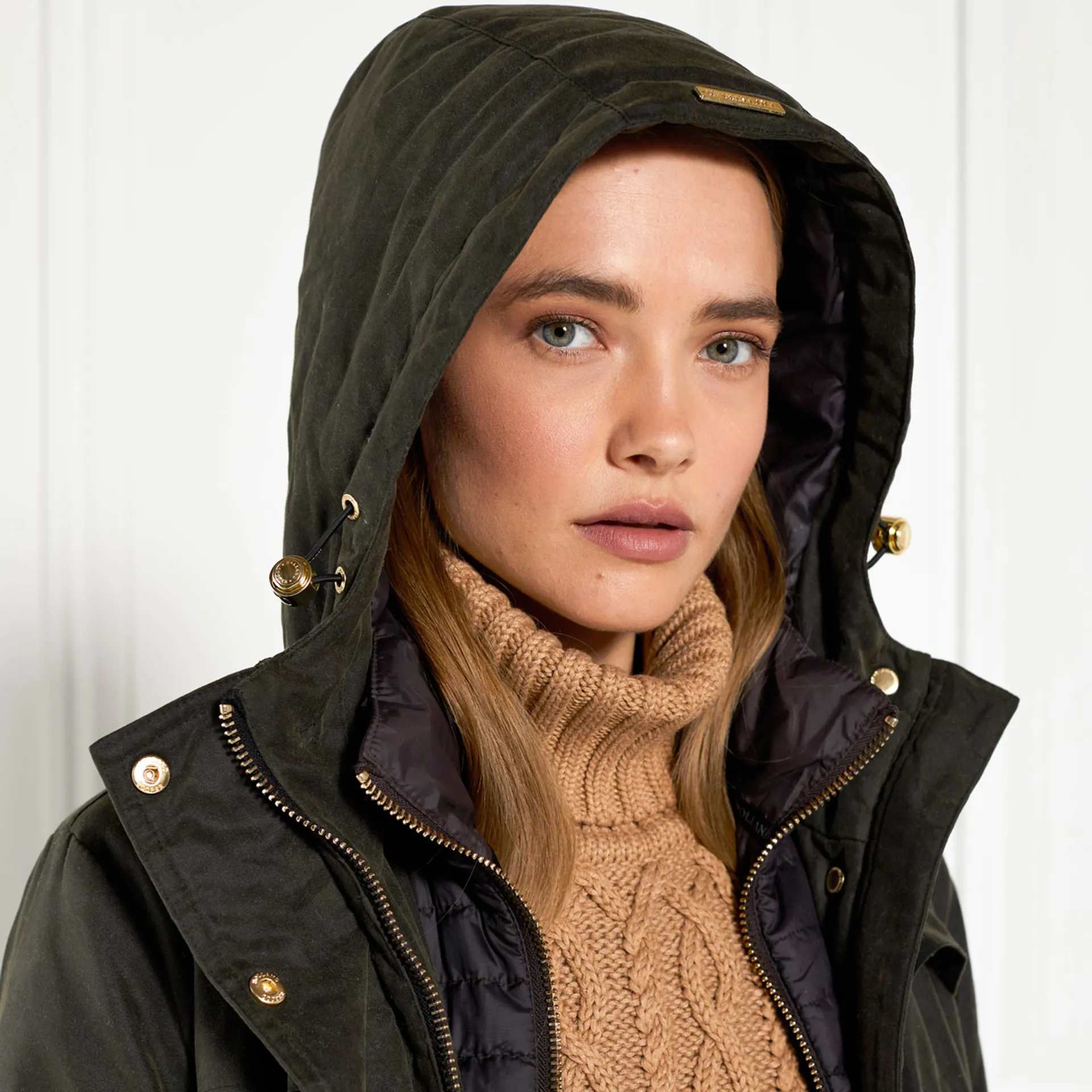 Holland Cooper Wax Longline Field Ladies Jacket Dark Olive