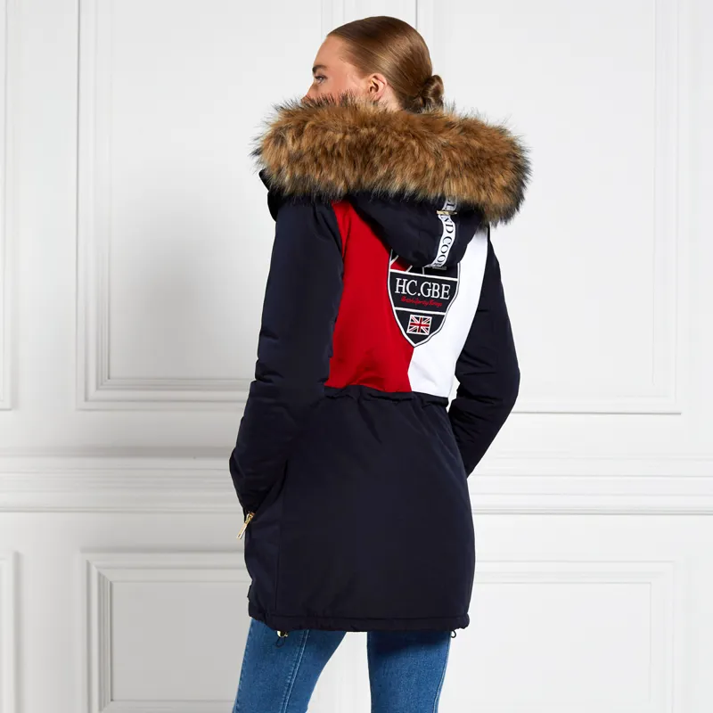 Holland Cooper Team Parka Ladies Long Jacket - Ink Navy-2