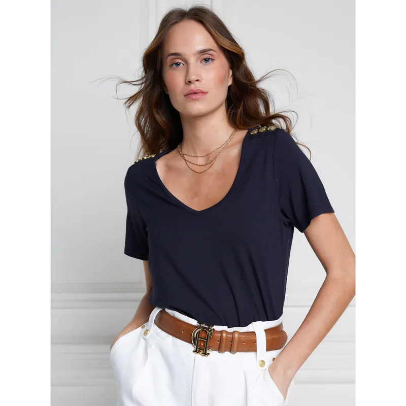 Holland Cooper Relax Fit Ladies Tee - Navy-1