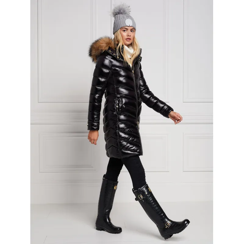 Holland Cooper Regency Sherpa Lined Ladies Wellingtons - Black Croc-4