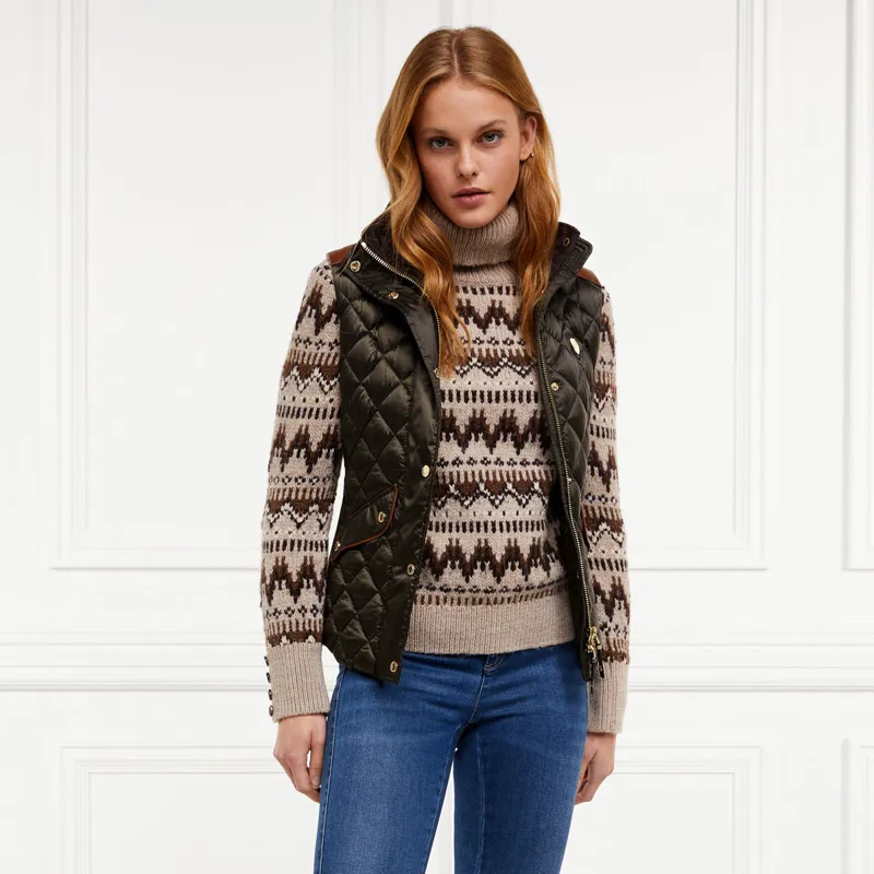 Holland Cooper Charlbury Ladies Quilted Gilet - Heritage Khaki-3