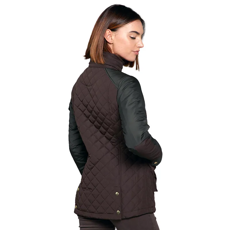 Toggi Holmes Ladies Quilted Jacket - Chocolate/Dark Green-1