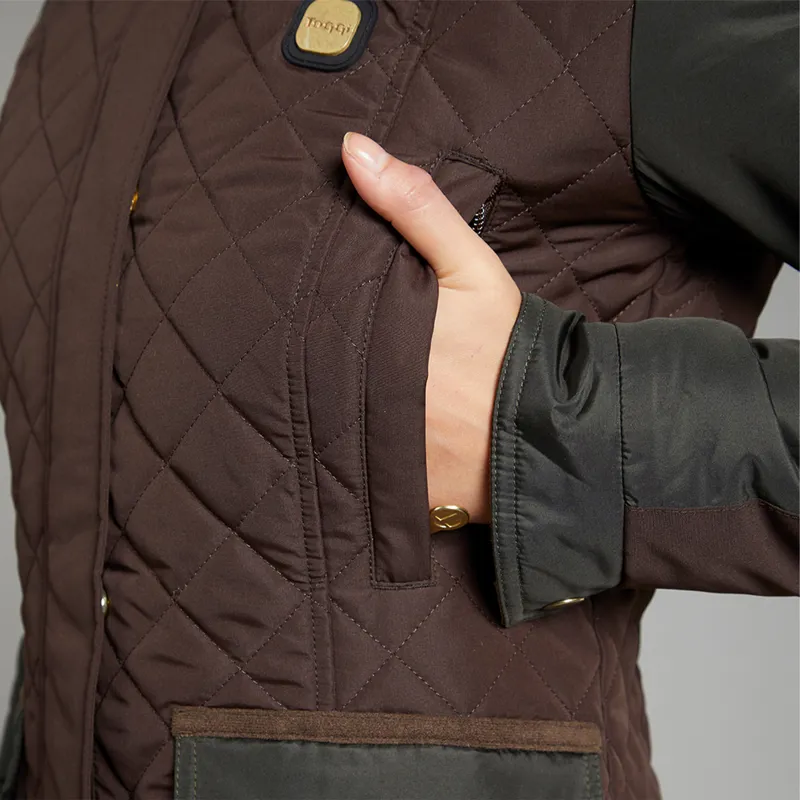 Toggi Holmes Ladies Quilted Jacket - Chocolate/Dark Green-6