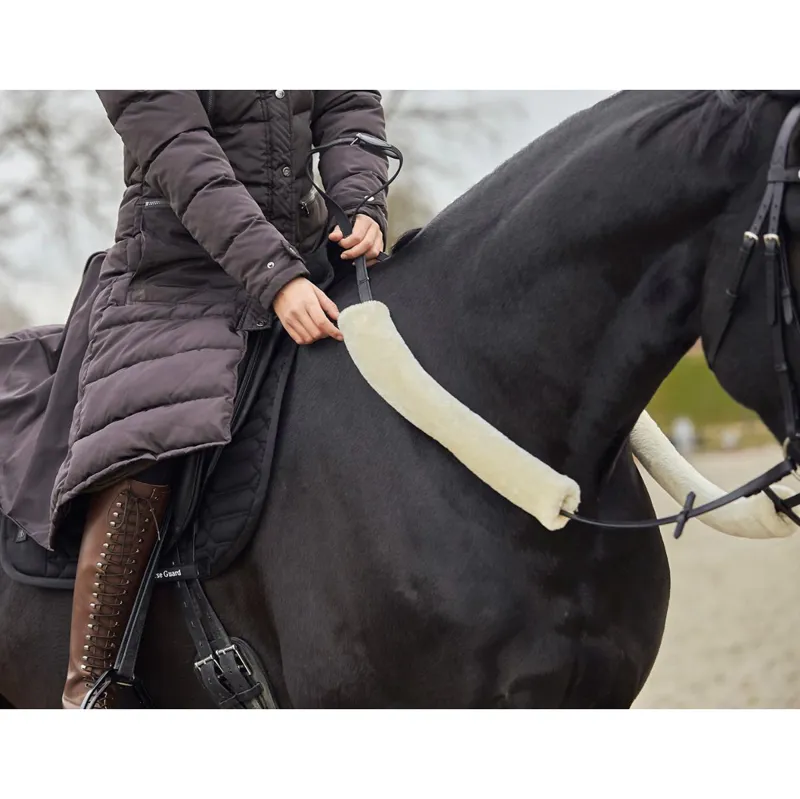 Horse Guard Faux Fur Rein Covers - Natural-1
