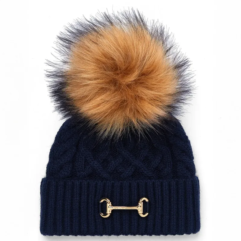Holland Cooper Horse Bit Bobble Hat - Ink Navy-1