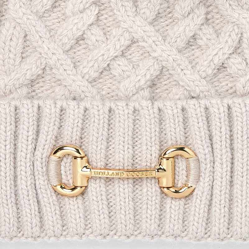 Holland Cooper Horse Bit Bobble Hat - Taupe-6