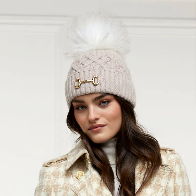 Holland Cooper Horse Bit Bobble Hat - Taupe-4
