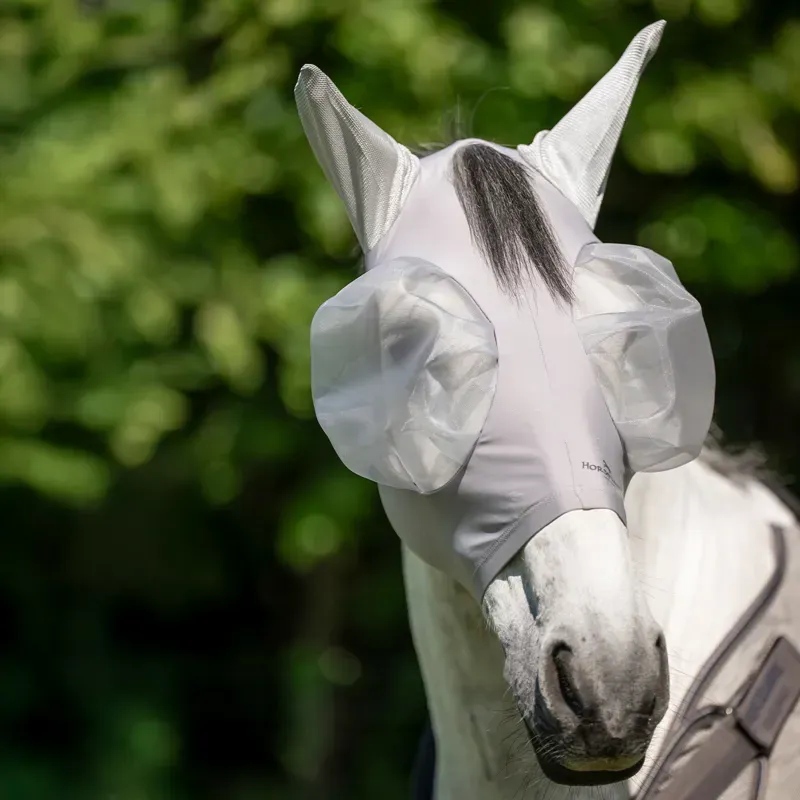 Horseware Defense Fly Mask - Silver/Silver-5