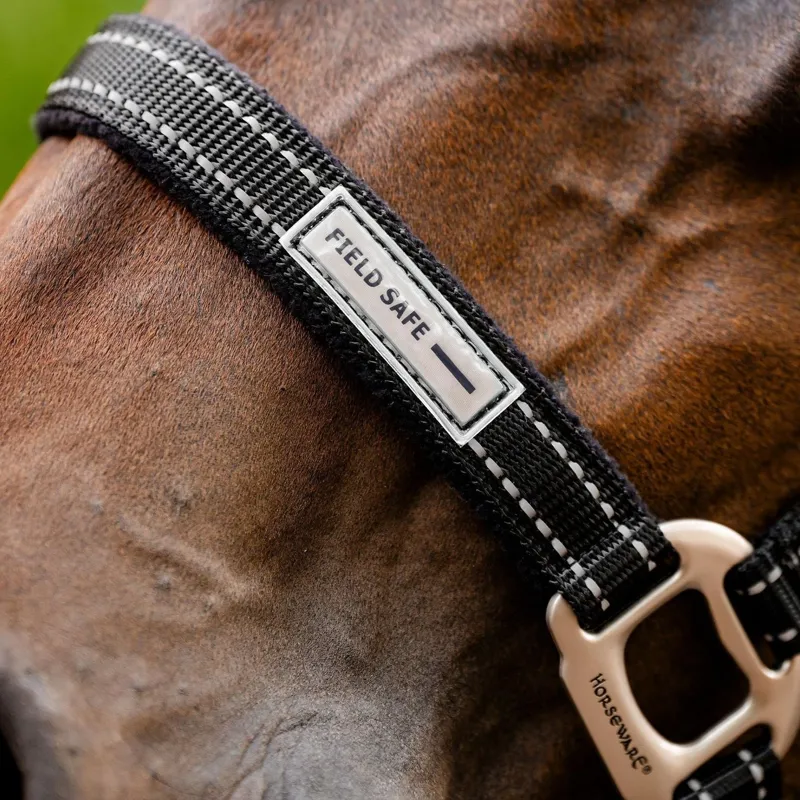 Horseware Field Safe Headcollar - Black/Reflective/Black-2