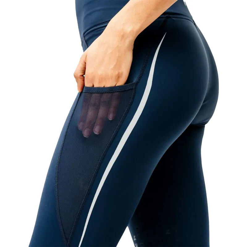 Horseware FormFit Ladies Knee Grip Riding Tights - Navy-2