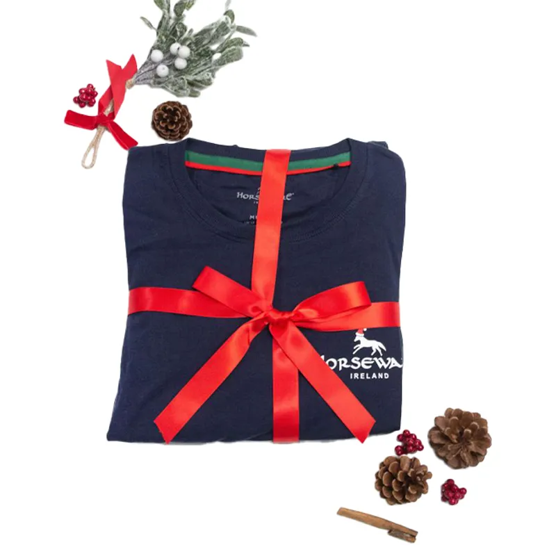 Horseware Holiday Mens Pyjama Set - Navy Check/Green/Red-1