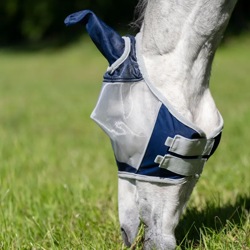 Horseware Shield Fly Mask - Navy/Silver-2