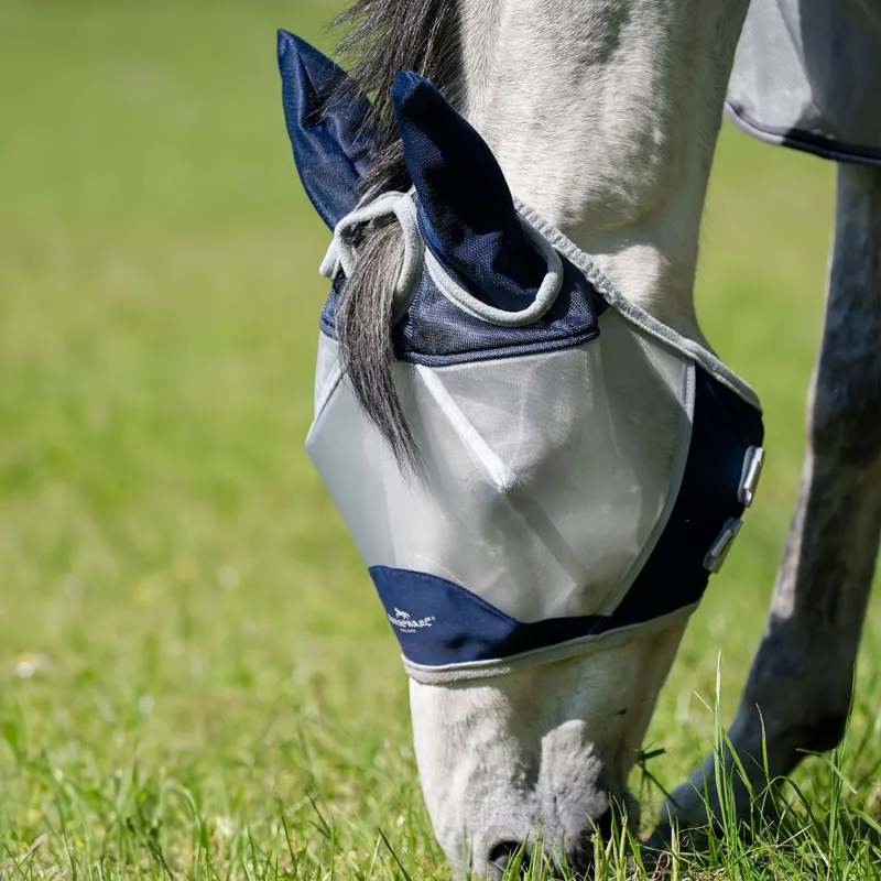 Horseware Shield Fly Mask - Navy/Silver-1