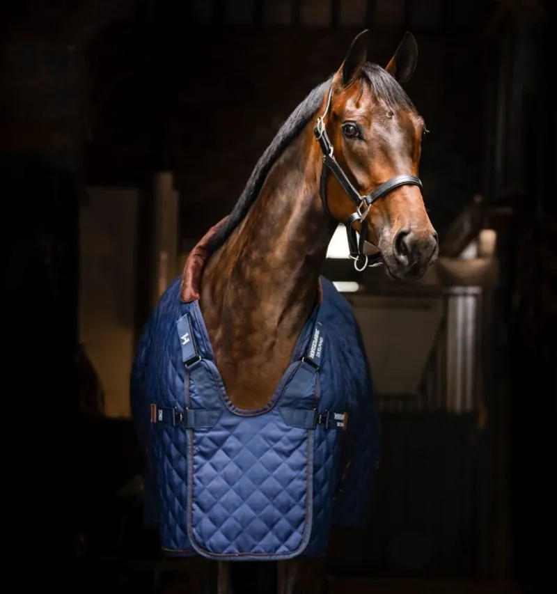 Horseware Signature 200g Stable Rug - Navy/Brown-2