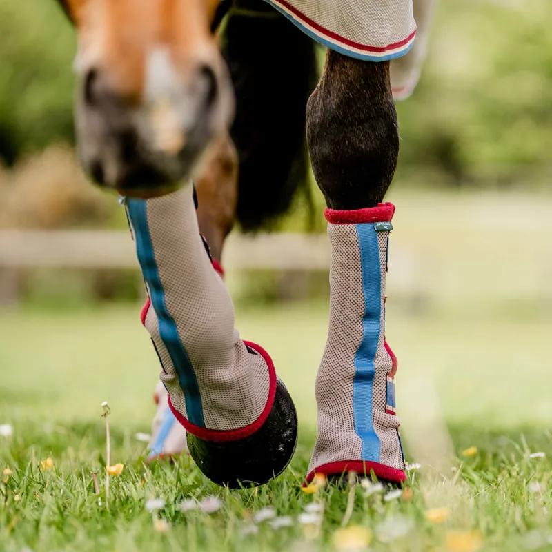 Horseware Fly Boots - Oatmeal/Peach/Cherry/Blue-2