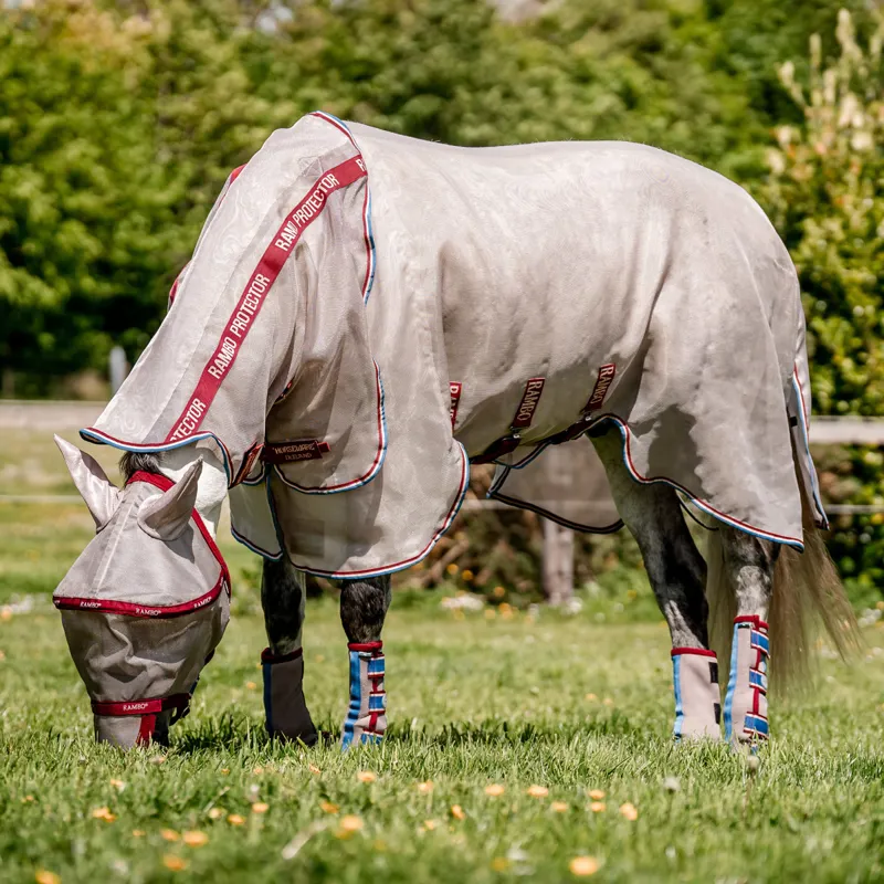 Horseware Fly Boots - Oatmeal/Peach/Cherry/Blue-1
