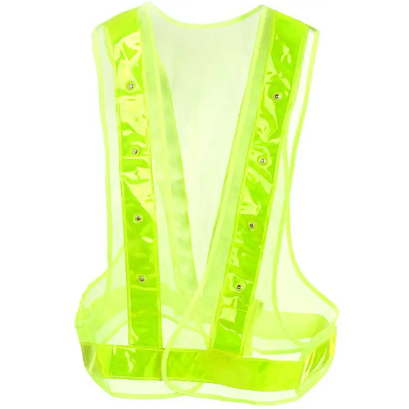 Horze High Visibility Vest with Flashing Lights - Fluorescent Yellow