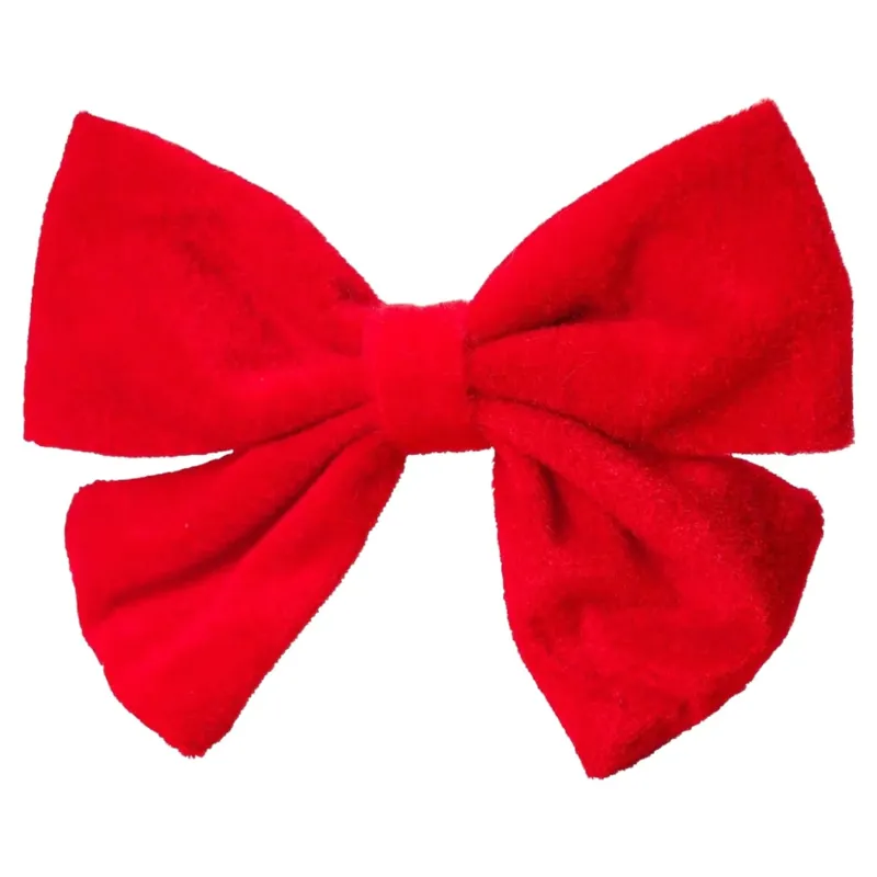 House of Paws Xmas Oversized Velvet Dog Bow Tie - Red