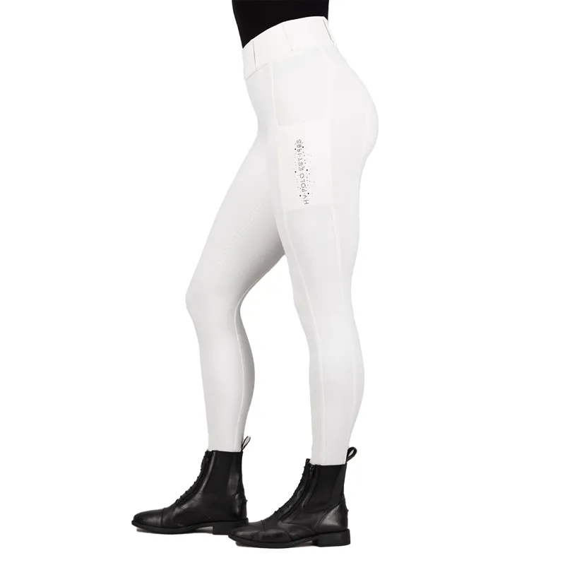 HV Polo Evi Ladies Full Grip Ladies Riding Tights - White
