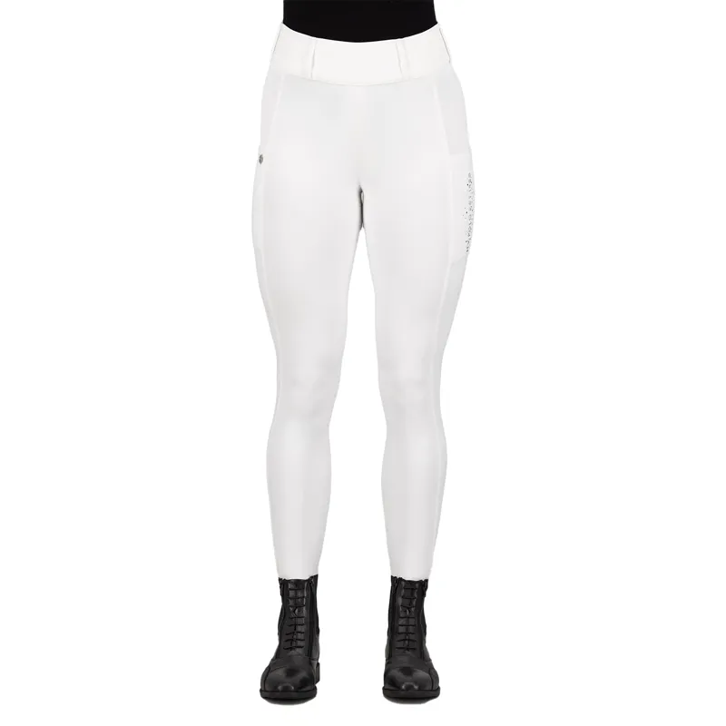 HV Polo Evi Ladies Full Grip Ladies Riding Tights - White-1