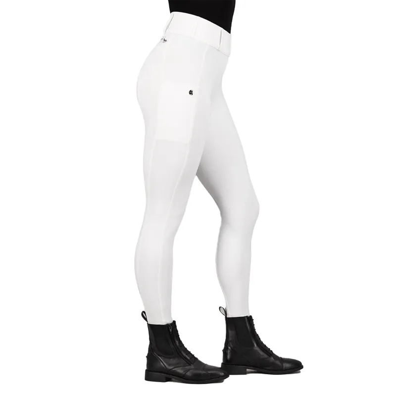 HV Polo Evi Ladies Full Grip Ladies Riding Tights - White-3