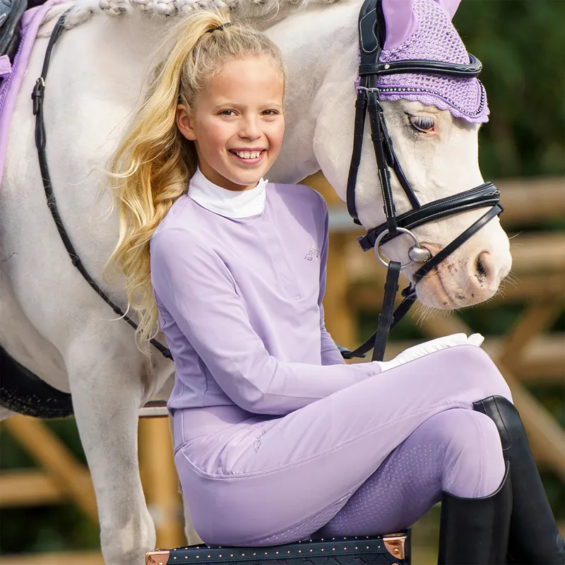 HV Polo Laura Junior Competition Shirt - Lilac/White-1