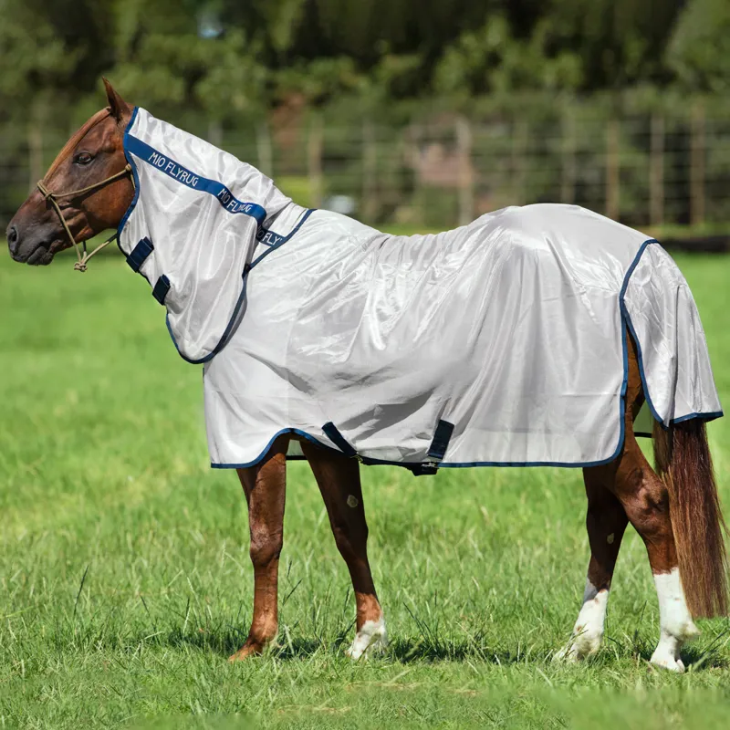 Mio Full Neck Fly Rug - Bronze/Navy