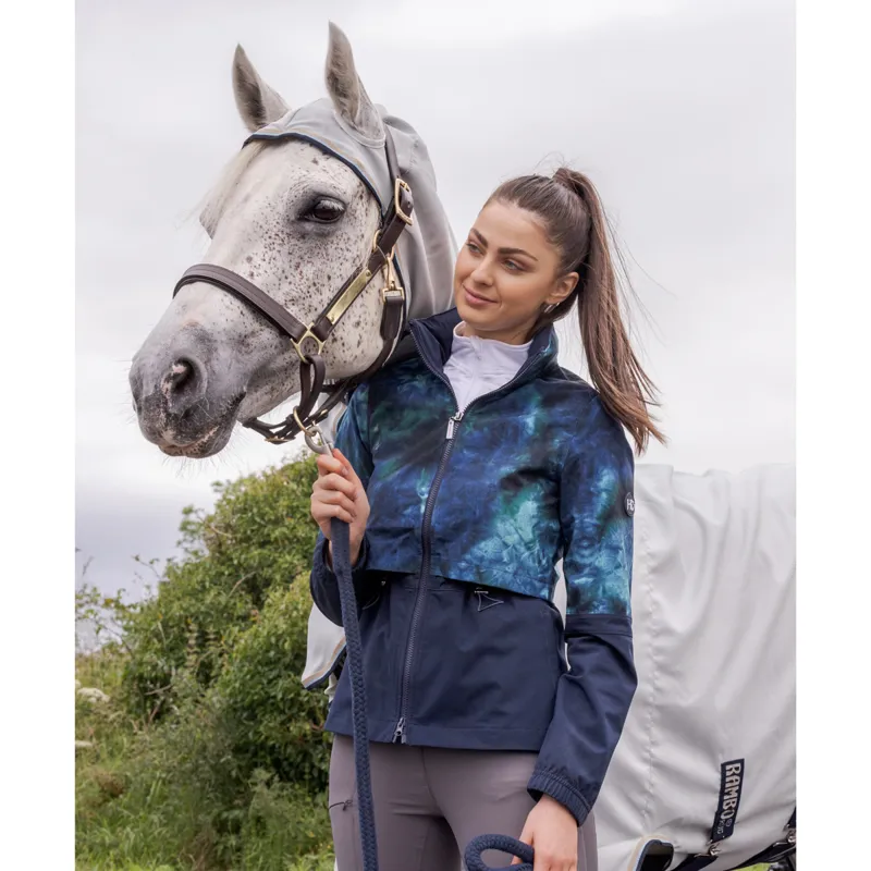 Horseware Carrie Ladies Riding Jacket - Navy/Green Tie Dyed - Small-3