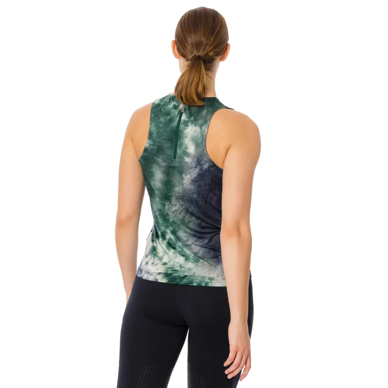 Horseware Training Ladies Tank Top - Navy/Green Tie Dyed - X-Small-1