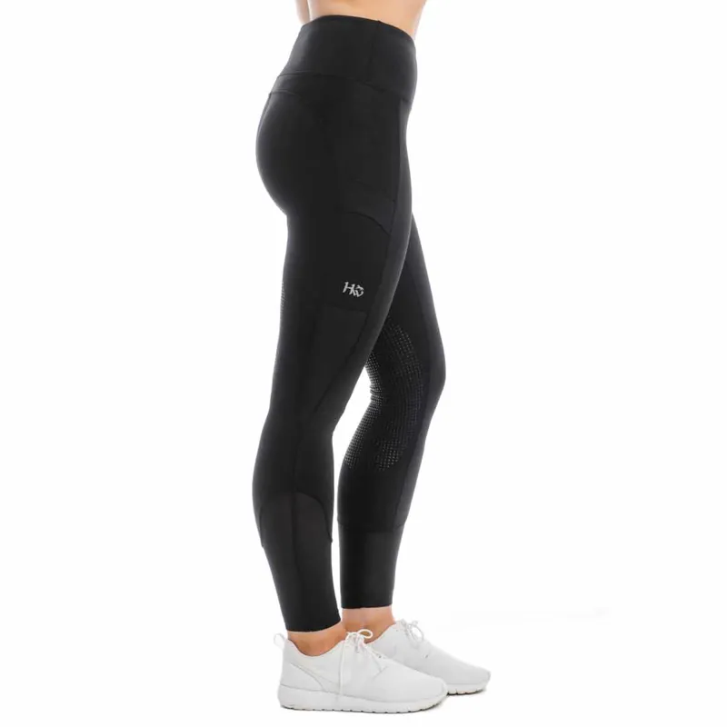 Horseware Silicon Knee Grip Ladies Riding Tights - Black - X-Large