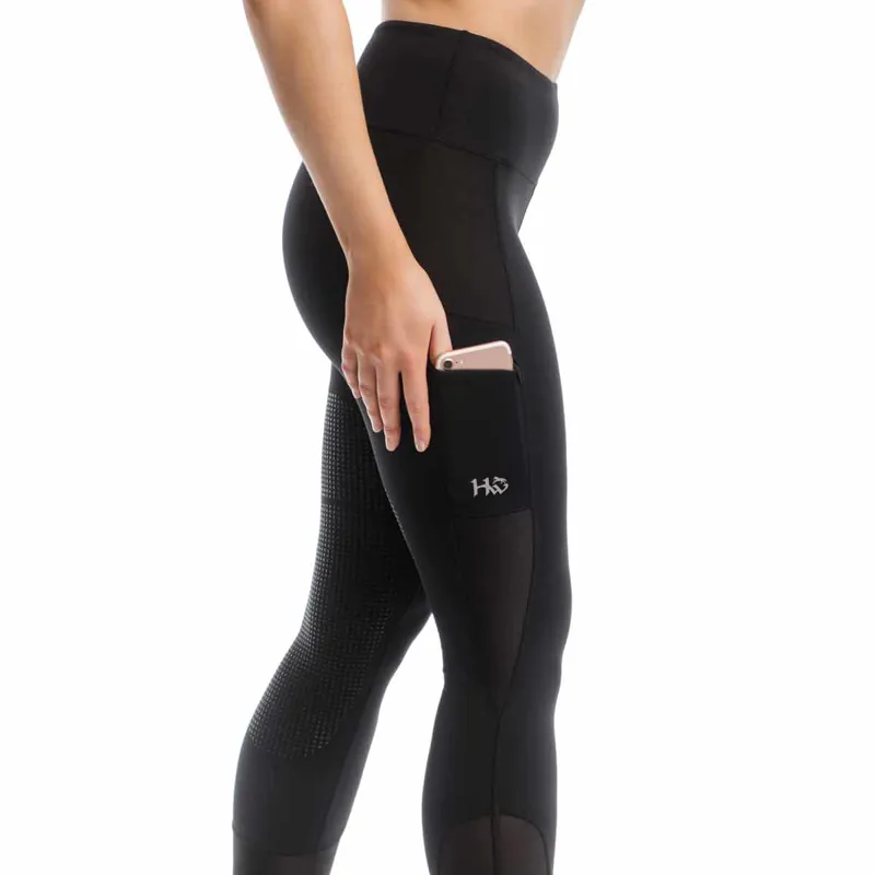 Horseware Silicon Knee Grip Ladies Riding Tights - Black - X-Large-4