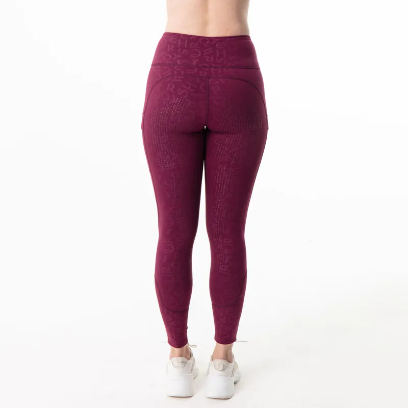 Horseware Winter Ladies Riding Tights - Beetroot-2