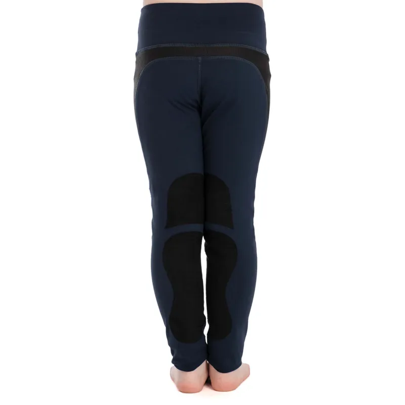 Horseware Knee Patch Junior Riding Tights - Navy - 5-6yrs-1