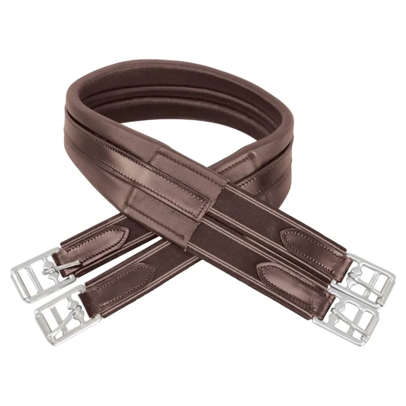 Hy Equestrian Atherstone Leather Padded Girth - Brown-3